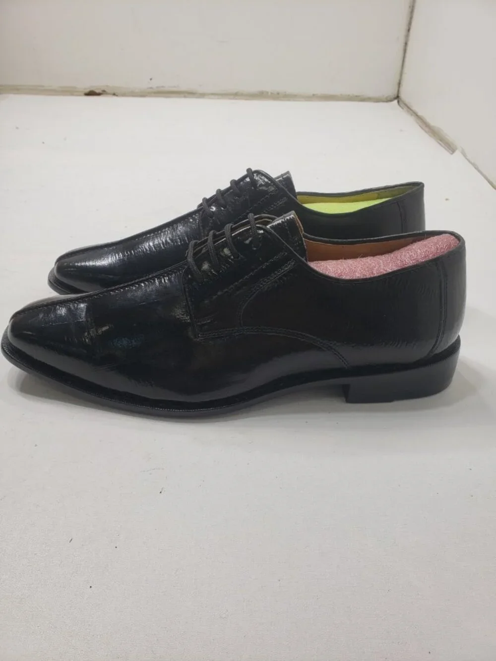 Giorgio Brutini Men's 10 M Black Leather Square Toe Lace Up Dress Shoes 210981